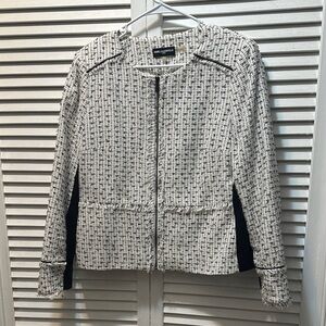 Karl Lagerfeld Monochrome Tweed Blazer